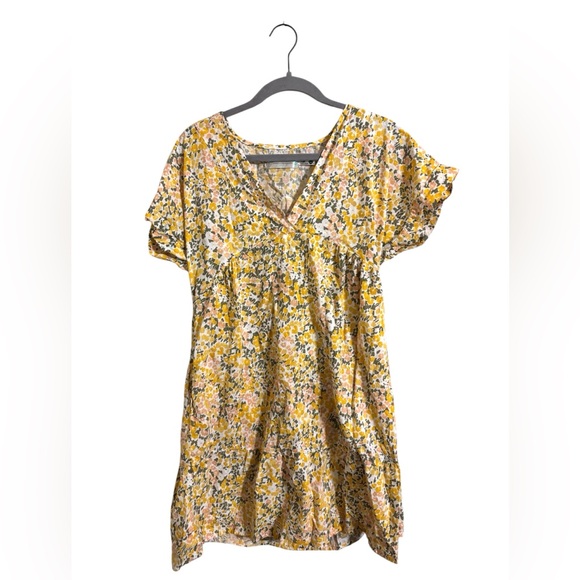 Aventura Dresses & Skirts - Aventura Organic Cotton Yellow Floral Fresco Dress Medium